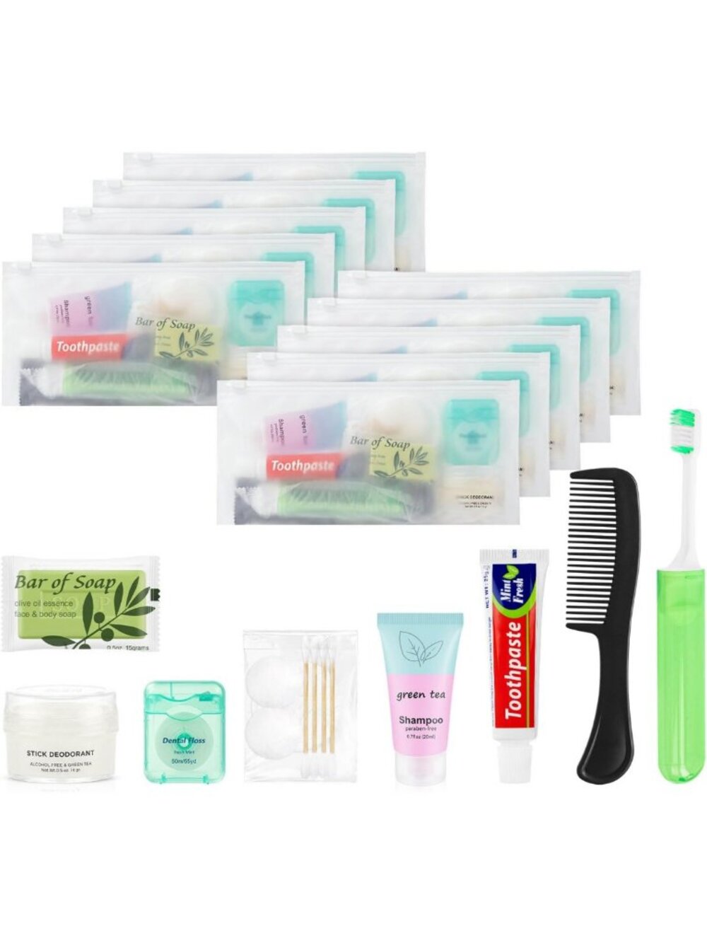 Bulk Travel Size Toiletry Kits - 20 Homeless Hygiene Essentials for Care